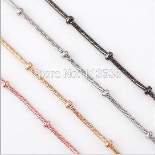 2016 New 20pcs/lot 1.2mm Chains necklace 60cm 24inch 4 colors