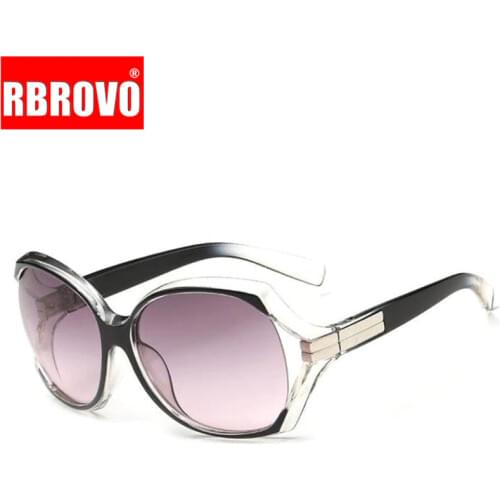 RBROVO 2021 Classic Ladies Sunglasses Women Brand Designer Vintage Oversized Gradient Sun Glasses UV400 Oculos De Sol Feminino