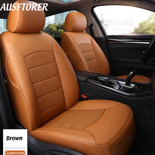 AUSFTORER Genuine Leather $ Leather Custom Fit Seat Covers for Mitsubishi Pajero 2000 Front Seats Only ( Driver and Passenger )