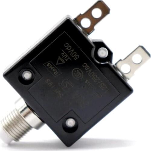 30 Amp Push Button Circuit Breakers with Waterproof Button Transparent Cover, DC 50V AC 125-250V