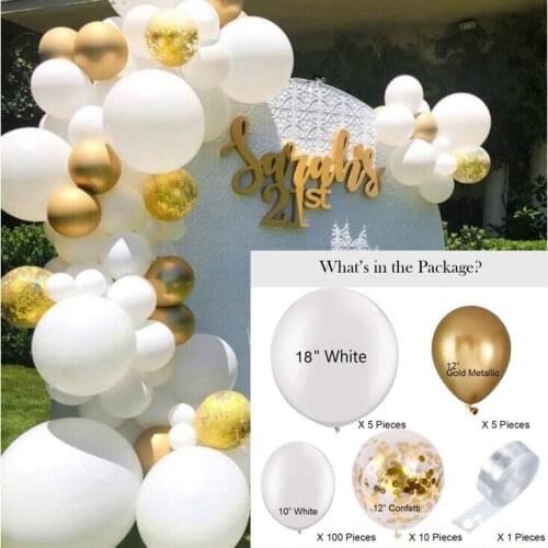 White Balloon Inlaid with Gold Balloon Chain Bachelor Party Ballon Wedding Balon Ladies Hen Party Decor Bride To Be Weding Decor