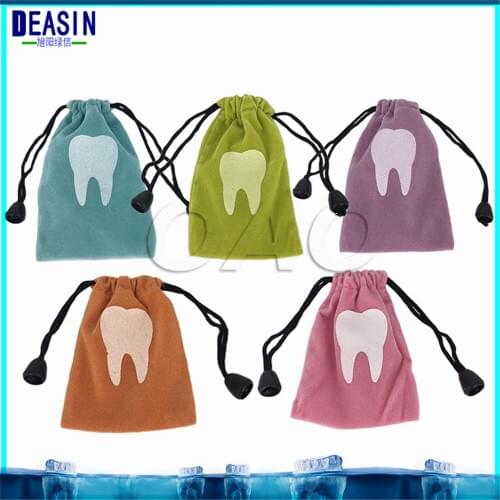 10pcs/set Dental clinic gift Deciduous teeth bag baby primary teeth case milk teeth bag The tooth fairy bag dental clinic gift
