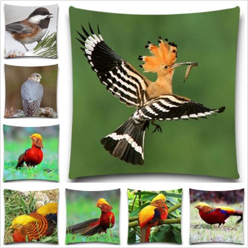 Bird animals cotton polyester Square cushion cover for sofa home decor Decorative throw pillow case