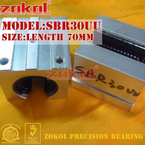 ZOKOL bearing SBR30UU.Open slider Linear motion bearing Length 70mm