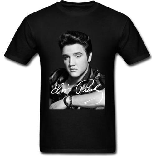 Elvis Presley T-shirt Men T Shirt Rock n Roll Tops Hip Hop Tee 3D Character Clothing Famous Musician Tshirt Black Band Top