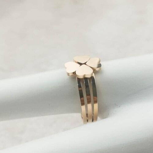 Classic brand style luxury women fashion stainless steel ring