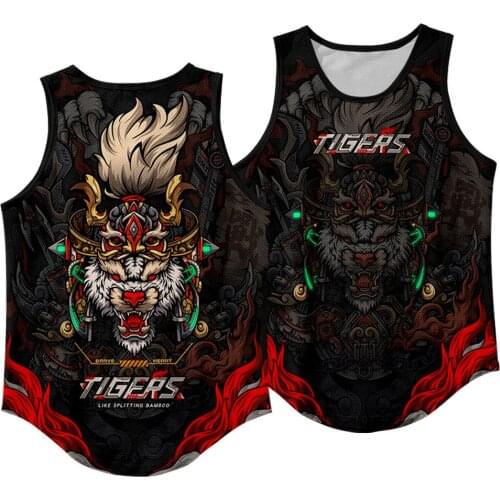 Mens Fashion Sleeveless Black Tiger Print Tank Top Vest Fitness Bodybuilding Muscle Undershirt Gym Sportwear