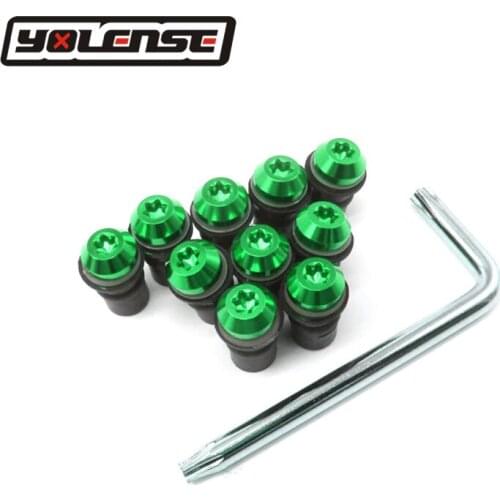 10PCS 5MM Universal Motorcycle Bolts Screws Kit Windscreen Windshield Cafe Racer Motocross For Kawasaki GTR1400 Ninja H2R