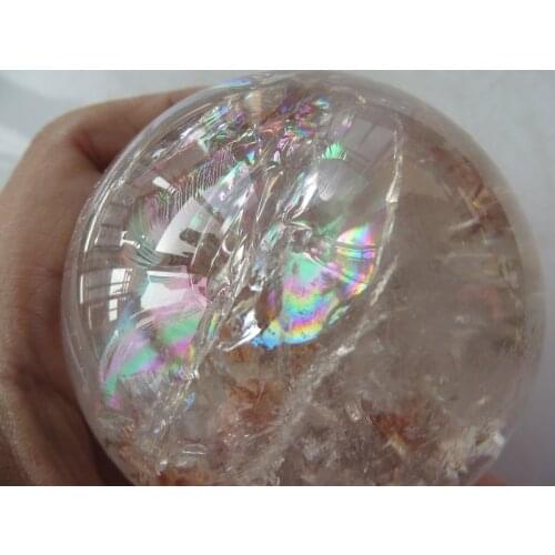Natural Clear Quartz Rainbows Ball Crystal Sphere Orb Healing 480g