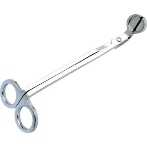 NHBR Candle Wick Trimmer Stainless Steel Candle Scissors Trim Wick Cutter Round Head Black and Silver