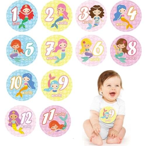 First Year Monthly Milestone Photo Sharing Newborn Baby Boy Girl Belly Stickers 1-12 Months for Photo Keepsakes