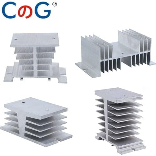 CG Radiator For Single Phase 10A 25A 40A 60A 80A 100A 120A 200A Aluminum Heat Sink SSR-10DA 25DA 40DA 1 Phase Solid State Relay
