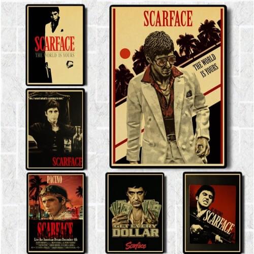 Scarface Movie Posters Good Quality Painting Vintage Poster Kraft Paper For Home Bar Wall Decor/Stickers