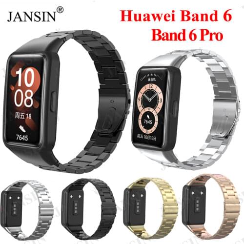 Stainless Steel Band Straps For Huawei Band 6 Wristband Bracelet Replacement Strap For Huawei Band 6 Pro/Honor 6 Metal Correa