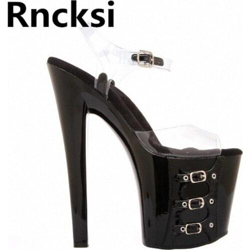 Rncksi New Summer Women Pole Dance Shoes 20CM High Heels Sexy Show Shoes Sandals Party Club High-heel Shoes