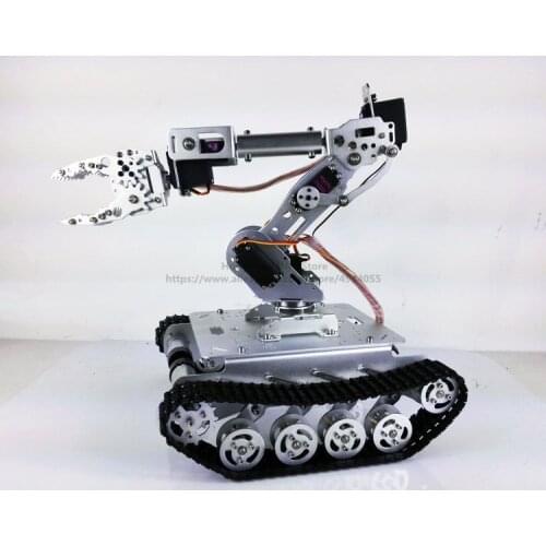 DIY TS100 7DOF tracked tank chassis robot arm with MG996R servo robot platform