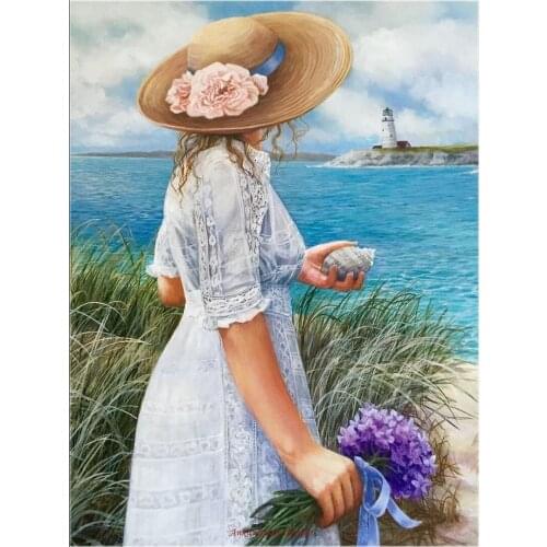 Counted Cross Stitch Kits Needlework Embroidery - Crafts 14 ct Aida DMC Color DIY Arts Handmade Home Decor - An Intimate View