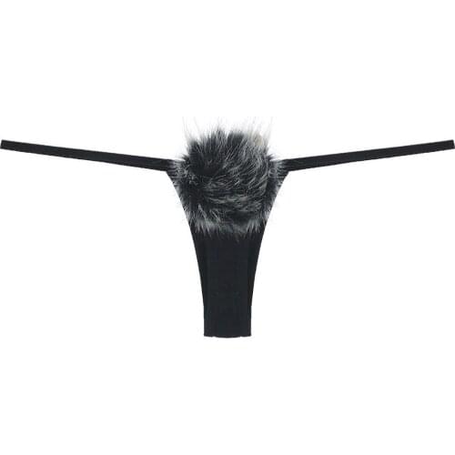 Porn String Perle Sexy Underwear Role Play Rabbit Girl Passion T-back Plush Rabbit Tail BDSM panties Hollow Out G-string For Sex