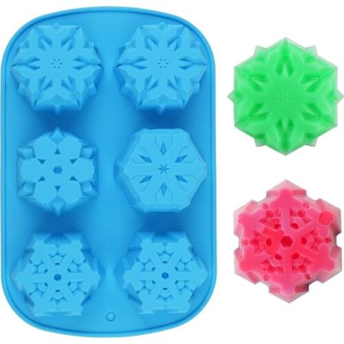 6 Flower Silicone Cake Mold Handmake DIY Soap Mold Snowflake Christmas Series Bread Mould Silicone Moulds For Cake Tools