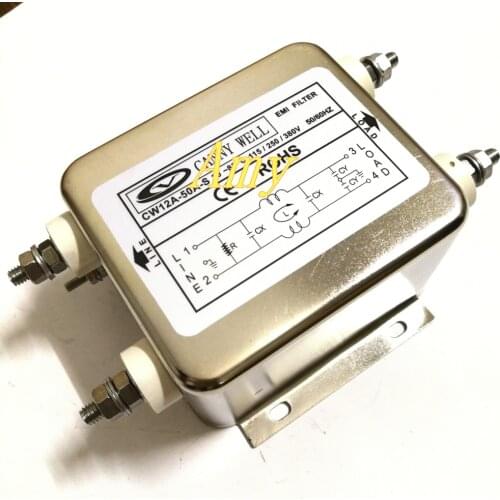 Power EMI filter CW12A 50A 60A 10A 20A 30A 40A S single-phase AC 220V purification