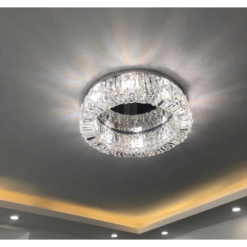 Modern K9 crystal ceiling lamp fashion trend living room lamp children bedroom dining table LED ceiling lamp round