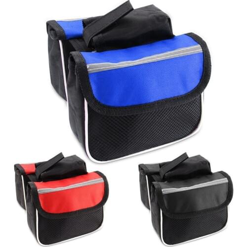 Bicycle Frame Front Tube Bag Saddle Bag Bike Bags rainproof Mountain Bike two side Pouch Cycling Phone Holder