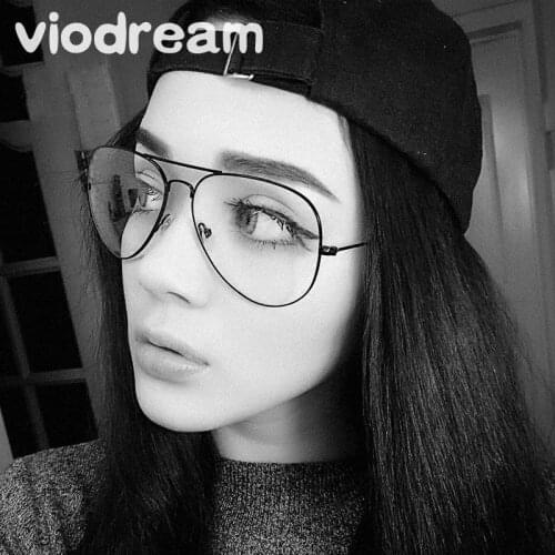 Viodream Alloy Unisex Retro Metal Glasses Frame big box pilots Eyeglasses Frames Optical Glasses Frame Oculos De Grau