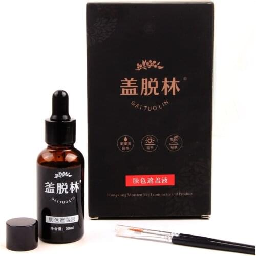 Waterproof Vitiligo Concealer Plant Essence Liquid for Body Face Hidden Discolored Skin Patches Makeup
