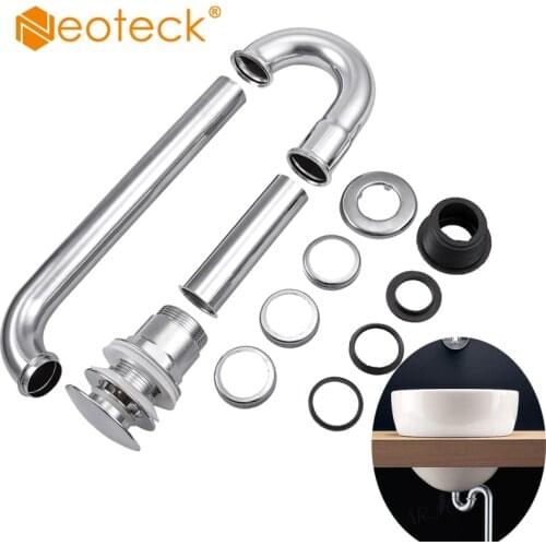 Neoteck Stainless Steel Siphon Pop-Up Drain Valve Drain With Overflow Kit