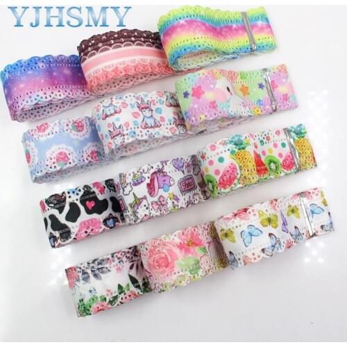 YJHSMY I-19509-1183,5yards,hot sale 30mm hollow Flowers solid Grosgrain Ribbons,tape crafts,bow cap accessories and decorations