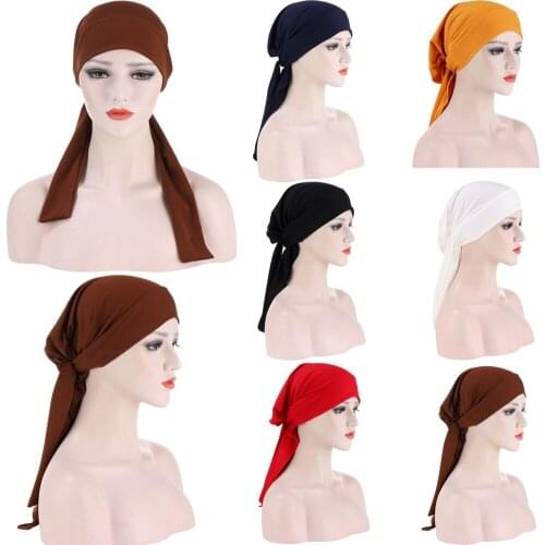 Womens Hijab Chemo Hat Turban Muslim Head Scarves Hair Loss Headwear Bandana Bowknot Scarf Cancer Caps Beanie Cover Fashion New