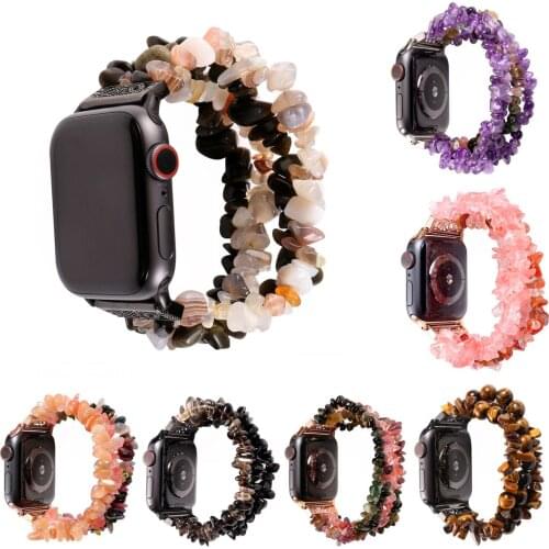 Women Watch Strap For Apple Watch Band 38mm 40mm 42mm 44mm Natural Agate Bracelet for iWatch Series 1 2 3 4 Watch Wrist Belt