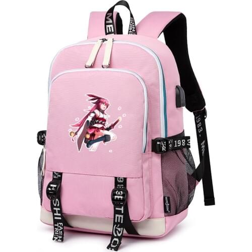 Honkai Impact 3 MmiHoYo Women Backpack Yae Sakura Travel Bagpack Pink School Bags Oxford Bookbag USB Charging Laptop Rugzak
