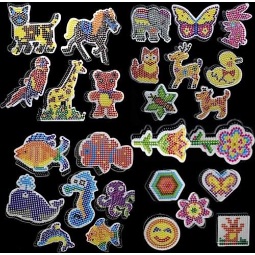 1 Piece 5mm Hama Beads Template With Color Paper Plastic Stencil Jigsaw Perler Diy Transparent Shape Puzzle Pegboard