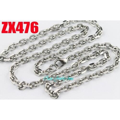 5mm Elliptic 316L stainless steel necklace four surface grinding chain fashion jewelry parts chains 20pcs ZX476
