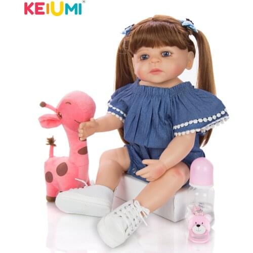 55 CM Silicone Full Body Reborn Dolls 22 Inch Lifelike Baby Girl Bebe Toy Waterproof Kids Birthday Present Early Education