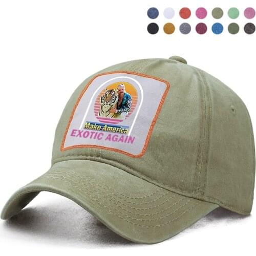 Joe Exotic Make America Exotic Again Tiger King Baseball Cap Dad Trucker Brand Hat Woman Berets Boinas Ponytail Cap Snapback Hat