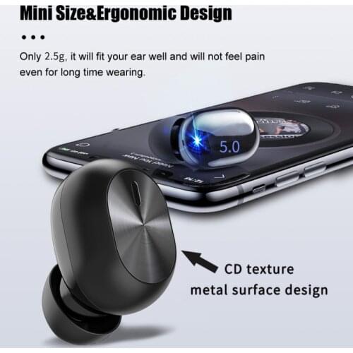 Mini Invisible Ture Wireless Earphone Noise Cancelling Bluetooth Headphone Handsfree Stereo Headset TWS Earbud With Microphone