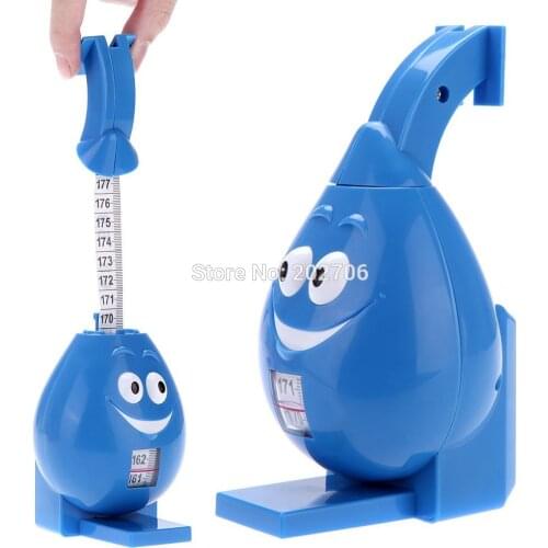Children Growth Ruler Drops Cartoon Stadiometer Wall Mounted Height Measure Tape Smile Shape Growth Ruler