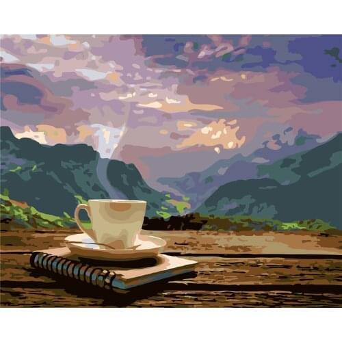 Anxious Love Painting By Numbers For Adults Natural Scenery Acrylic Peinture Pair Number Canvas Drawing Diy Landscape Decor Home