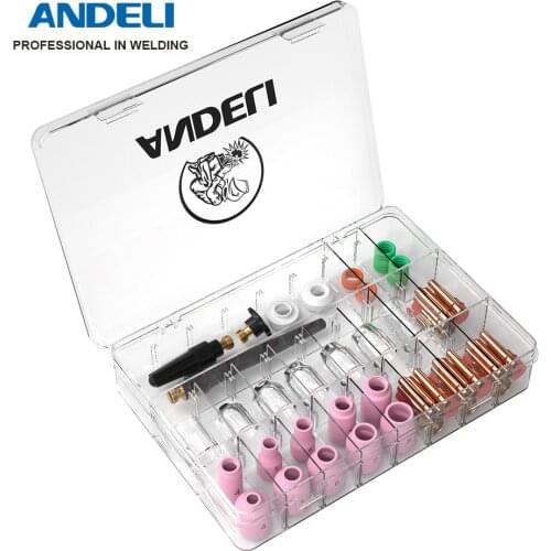 68PCS Pyrex Cup Kit TIG Welding Torch Stubby Gas Lens For WP-9F WP17 WP18 WP26 Nozzles Collet Durable Practical Accessories