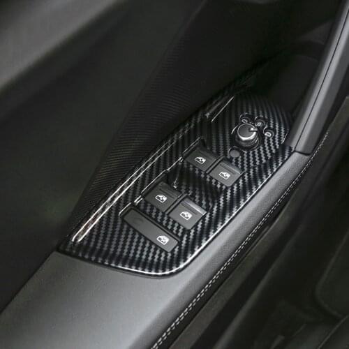 LHD! 4PCS Carbon Fiber Printed Interior Window Switch Lift Cover Trim for Audi A3 8Y 2020 2021 2022 Accessories