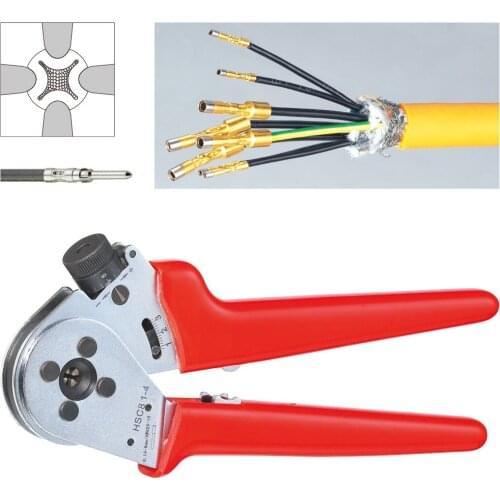 Multi-functional Four mandrel crimping pliers turned contacts butt-connectors crimper profeesional electric connecting work tool