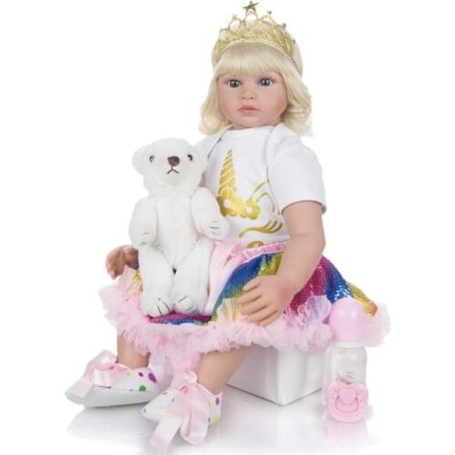 60cm Doll Reborn Toddler Soft Silicone Viny Limbs 24" Princess bebe reborn alive Girl Lovely Birthday Gift Play House Toy