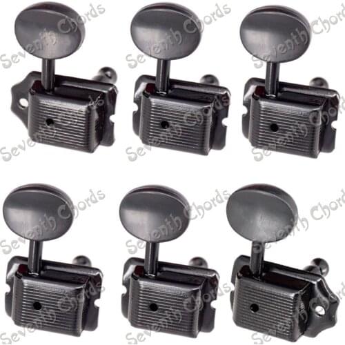 A Set of 6R Black Retro Style String Tuning Peg key Tuners Machine Heads for ST TL Electric Guitar