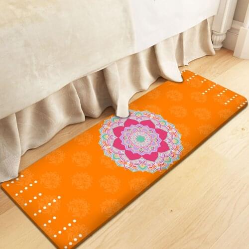 Non-slip Bath Mat Soft Fluffy Flannel Living Room Bedroom Decorative Carpet Good Quqlity Carpet Bohemian Pattern Style Mandala
