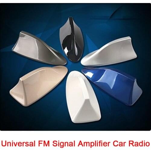 New 1 Pc Universal FM Signal Amplifier Car Radio Aerials Shark Fin Antenna Car Roof Decoration Auto Side Replacement 6 Colors
