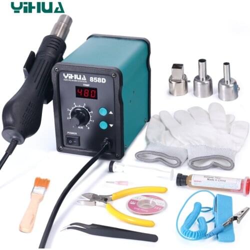 YIHUA 858D Hot Air Gun Soldering Station 700W BGA Rework Station 110V/220V Heat Gun LED Digital Display Welding Station