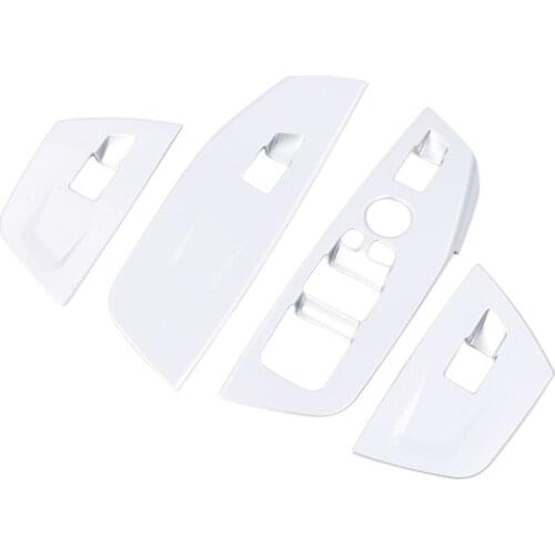 Fit For BMW X3 2018 2019 Chrome Interior Side Door Armrest Window Panel Holder Lift Switch Protector Trim Cover