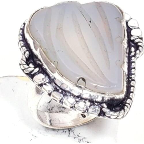 Genuine Carved Agate Silver Overlay over Copper, Hand Made Women Jewelry gift , R6659
